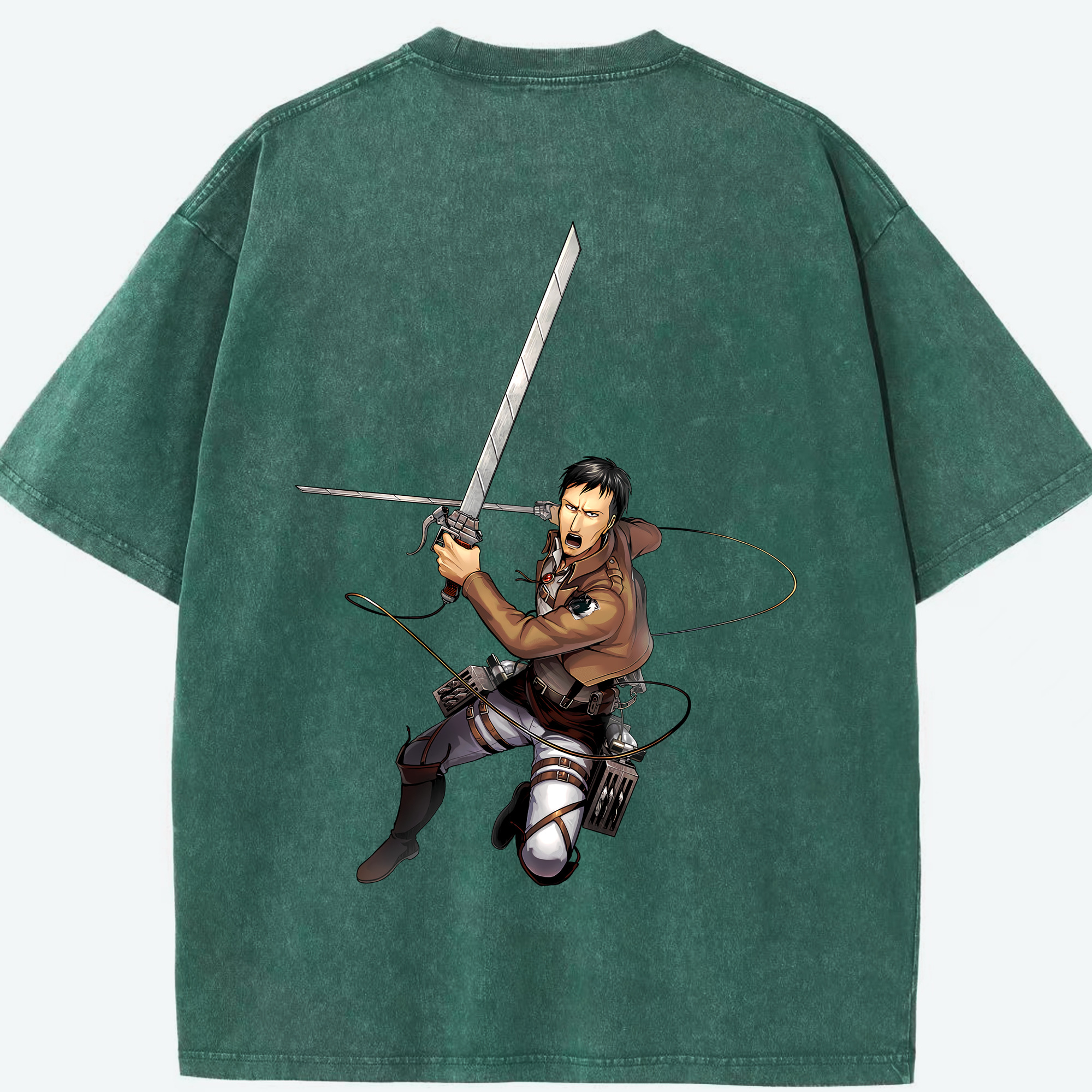 （画像用） 進撃の巨人 Attack on Titan 綿100% ヴィンテージ風 半袖Tシャツ（背面プリント）